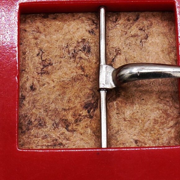 1950s Vintage Red Bakelite Square Belt Buckle Cherry Candy Apple Red - Picture 3 of 12